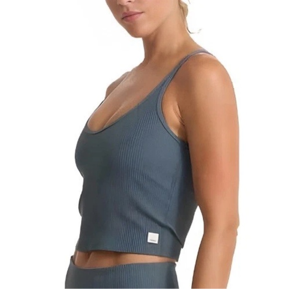Vuori Tops - Vuori Rib Crop Tank Top Women's Size XS Pool BlueRibbed Activewear Yoga NWT